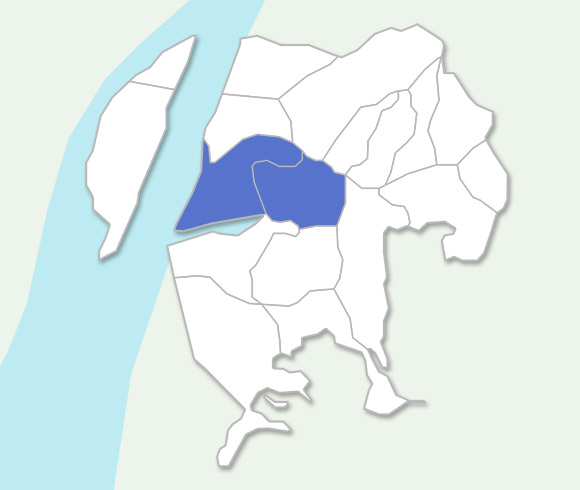 신평동 위치가 표시된 사하구 지도